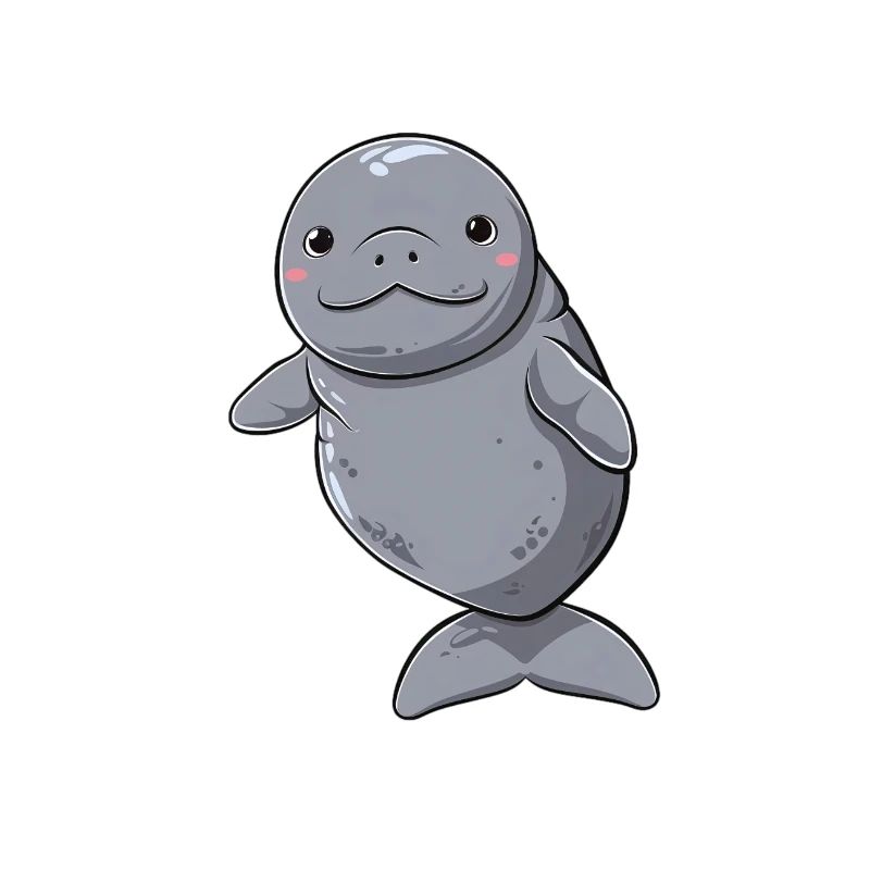 Cute manatee with big eyes