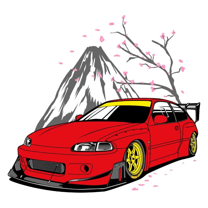 Car with mountain