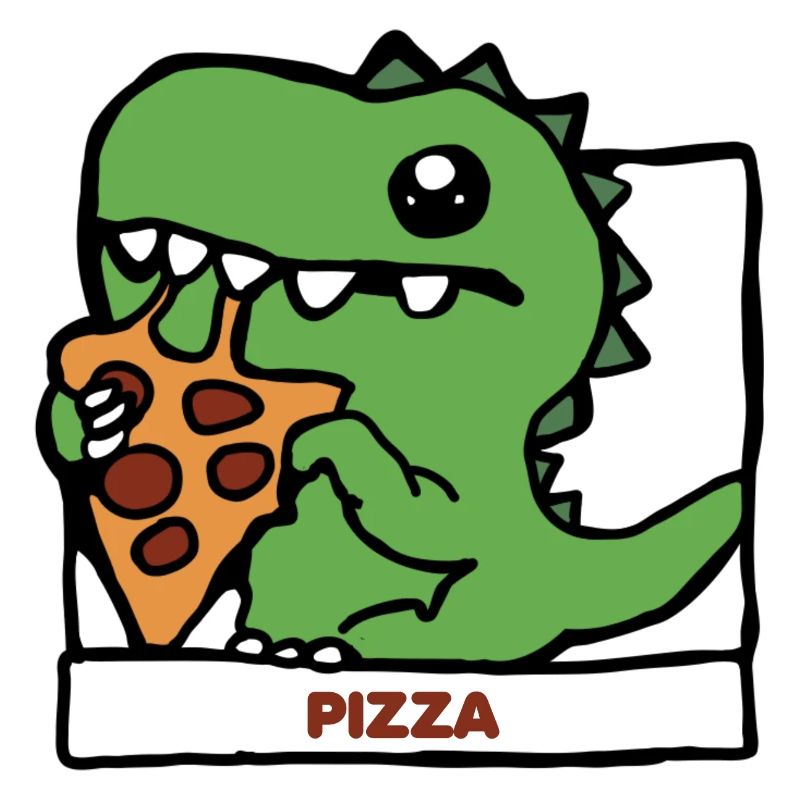 Pizza Dinosaur Dino Gift Idea