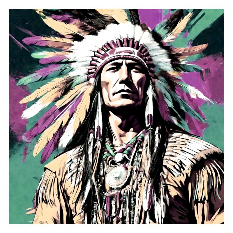 Winnetou,Indien,Illustration,Graffiti,Coloré,Beige