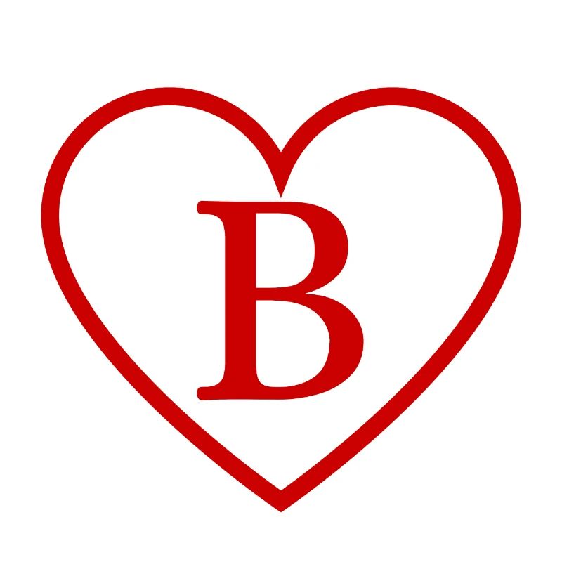 Buchstabe b rotes Herz