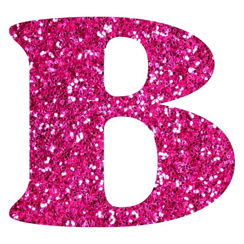 Letter b pink glitter