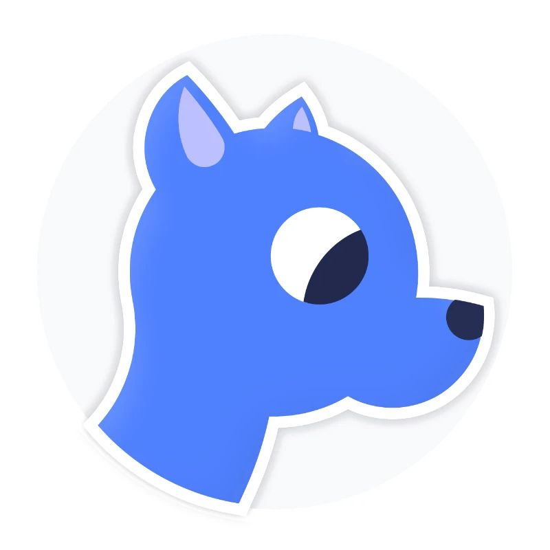 Kuscheliger blauer Hund / Drache