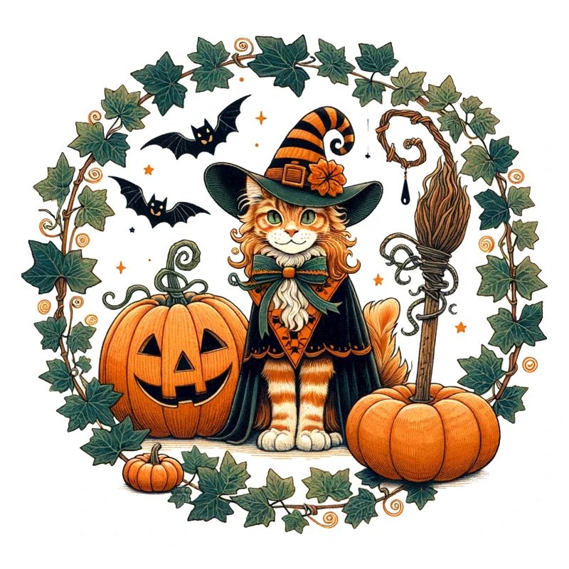 Halloween Chat au gingembre