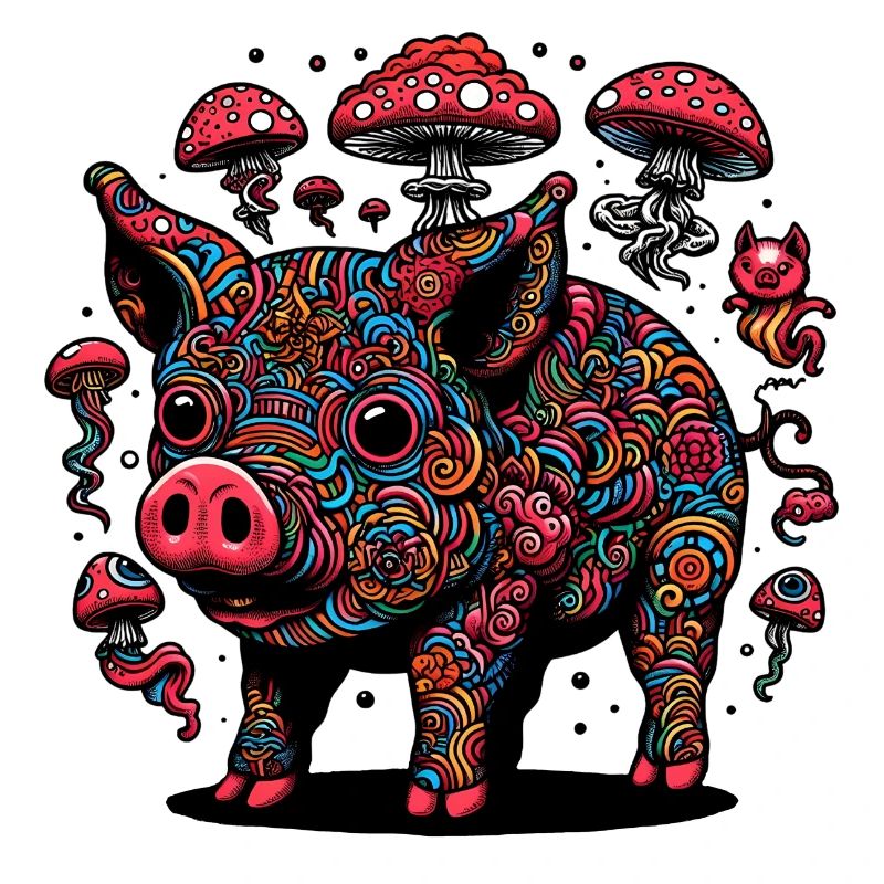 Trippy Polka Dot Pig