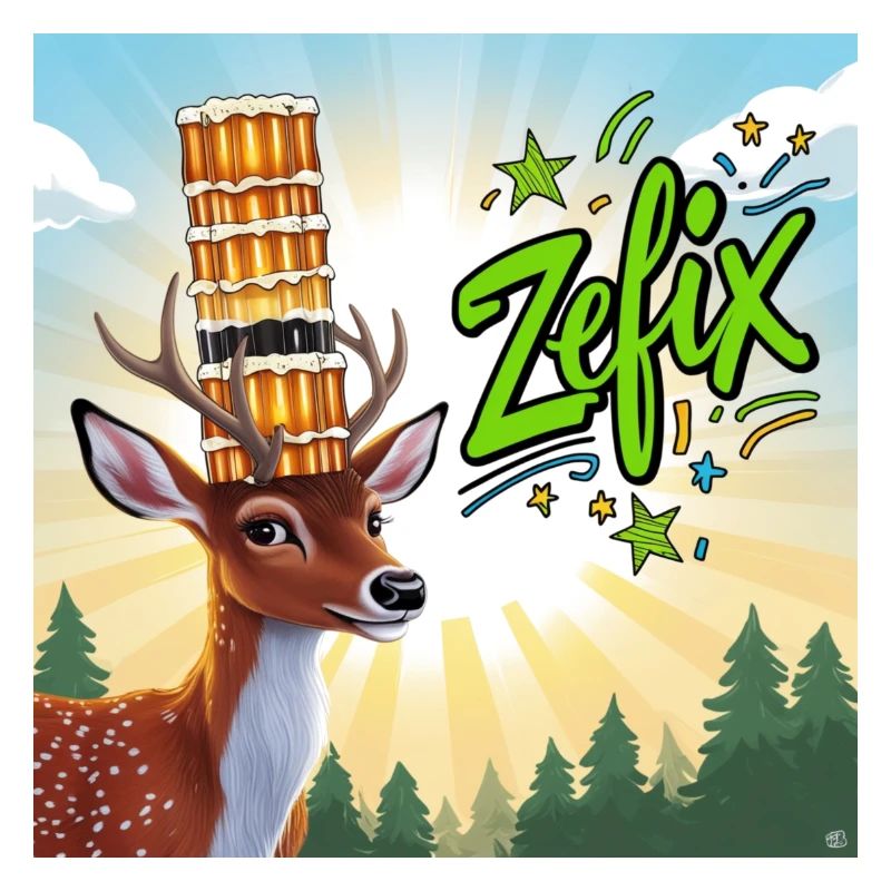 ZEFIX - Hirsch mit Bier, Kumpel wir feiern