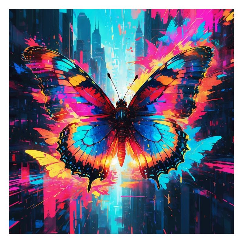 Neon Monarch Schmetterling