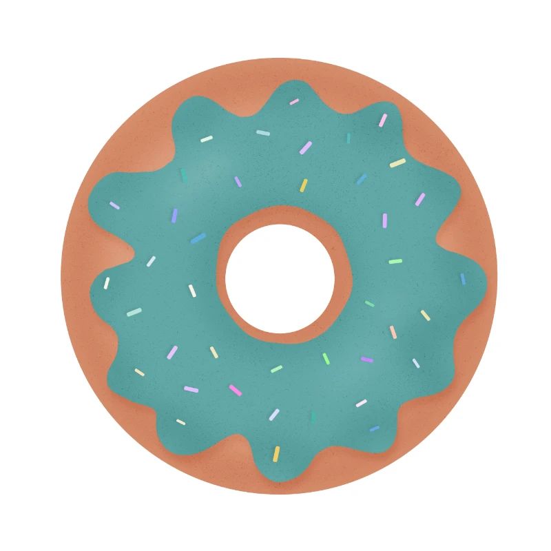 Beignet avec glaçage turquoise