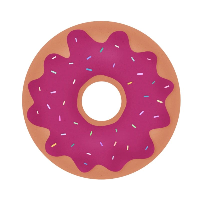 Beignet avec glaçage rose