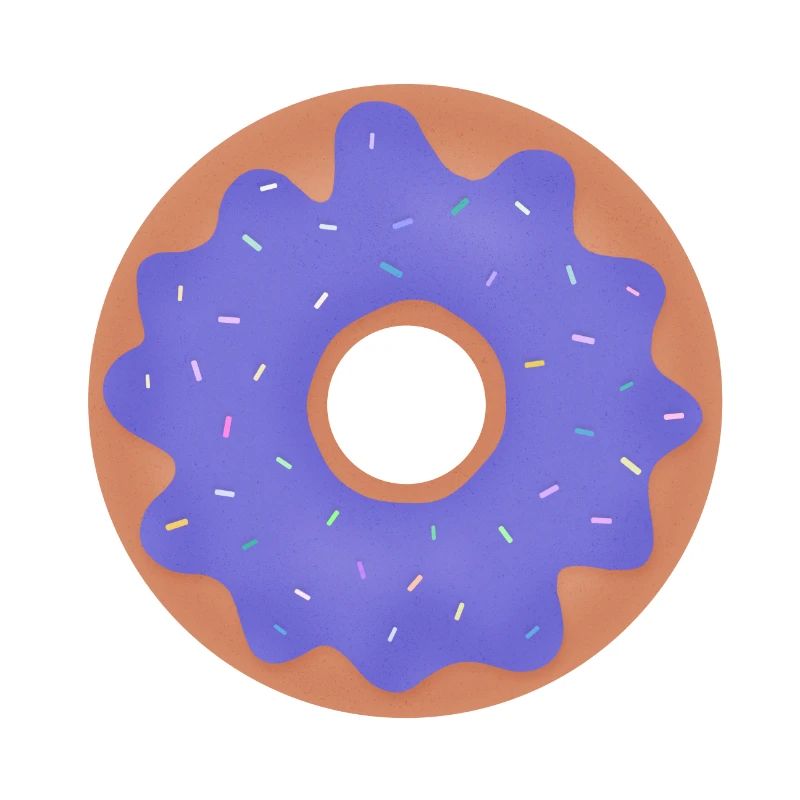 Beignet avec glaçage violet