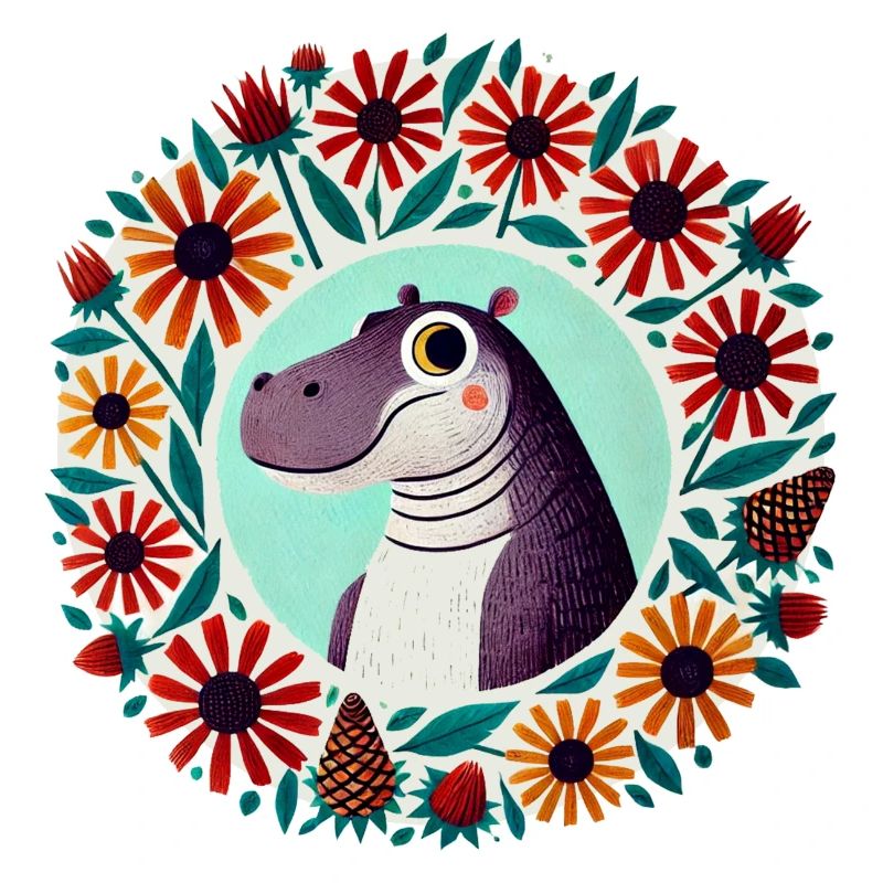 Hippopotame rétro