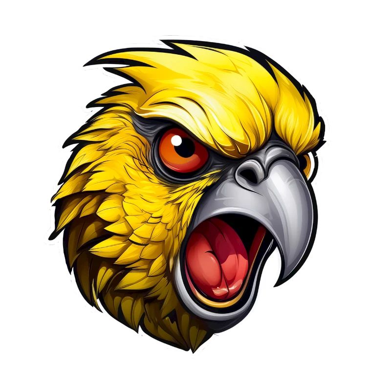 Wild angry animal pugnacious combative budgerigar