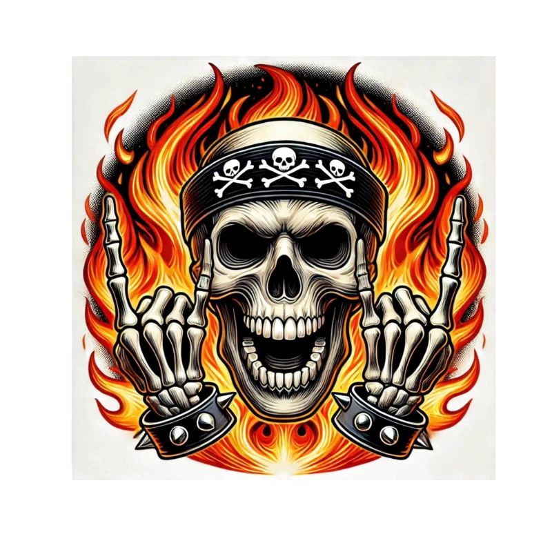 Skelett im Feuer