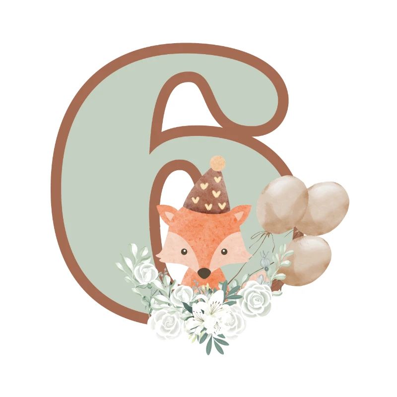 6e anniversaire renard fleurs