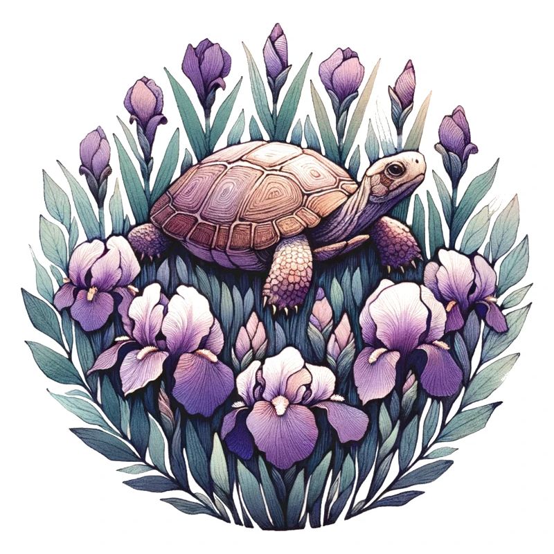 Tortue-boîte avec iris