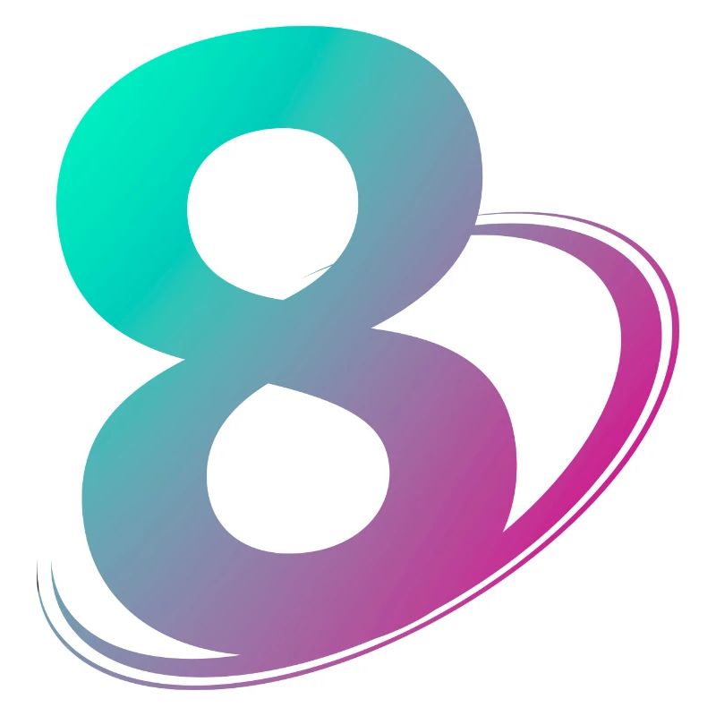 Numéro 8 multicolore