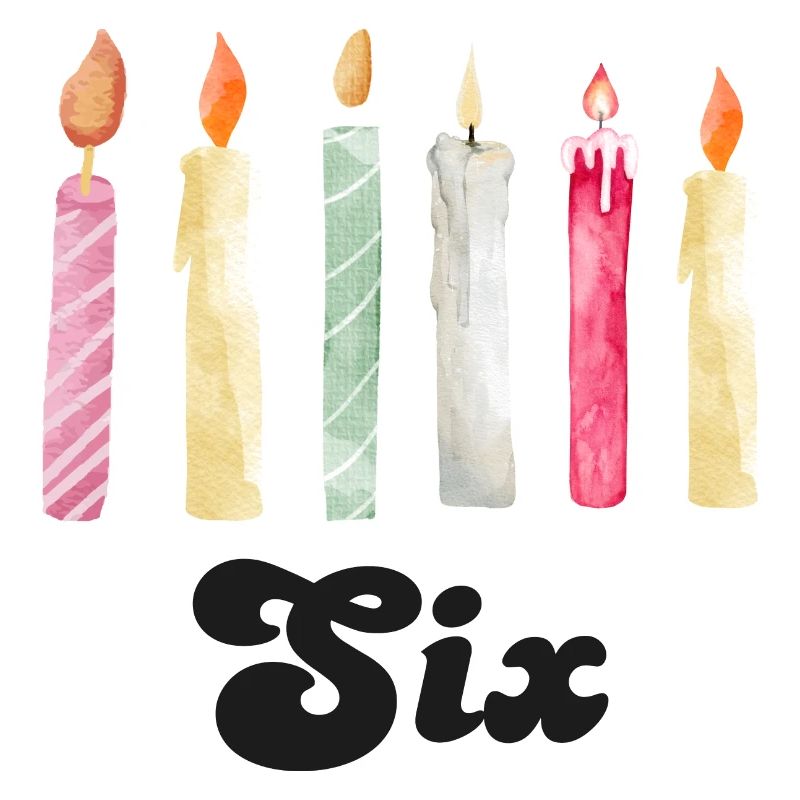 6th Anniversary Candle
