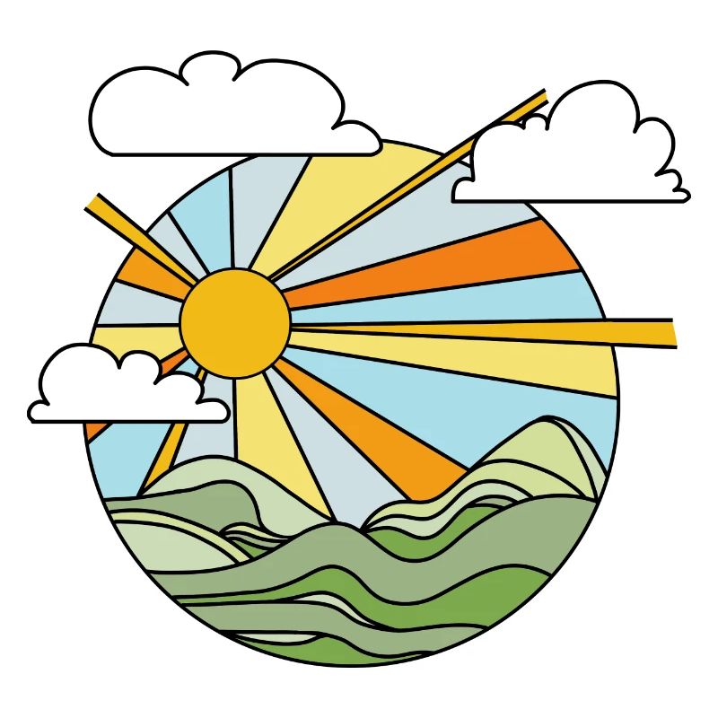 MOUNTAINS - SUNSET GRAPHICS