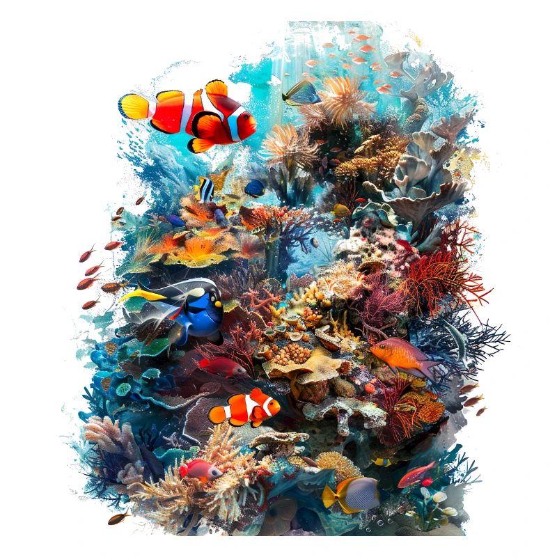 Tiny coral polyps form entire reefs