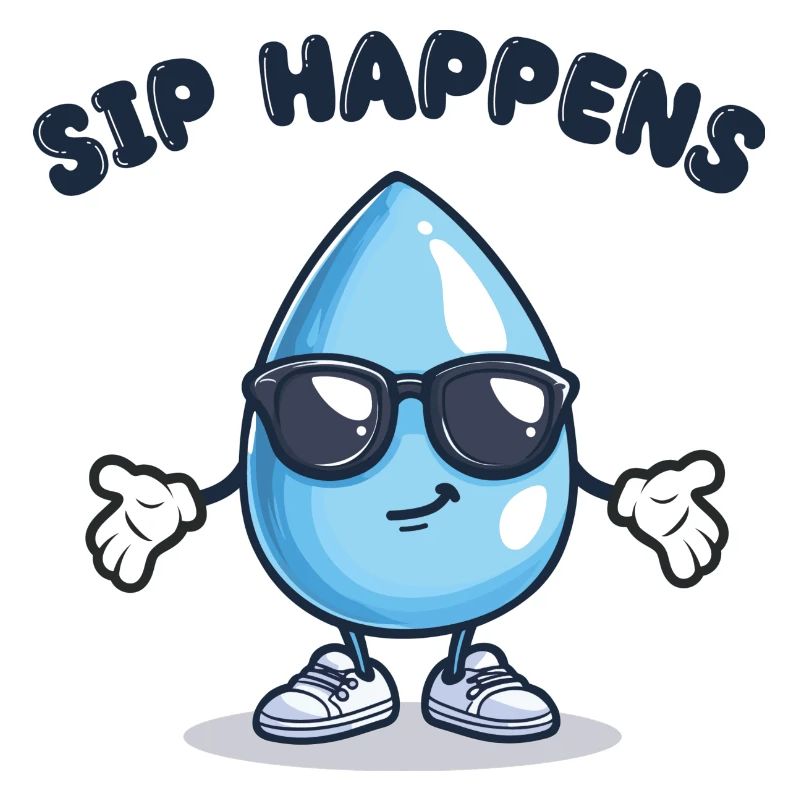 Lächelnder Wassertropfen - Sip Happens