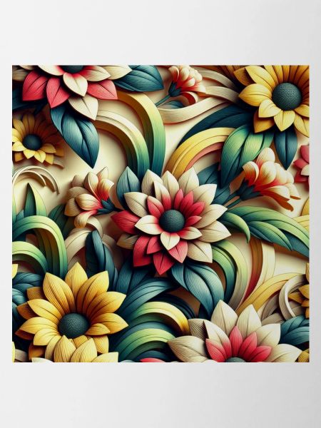 Blumenmuster 3D Effekt
