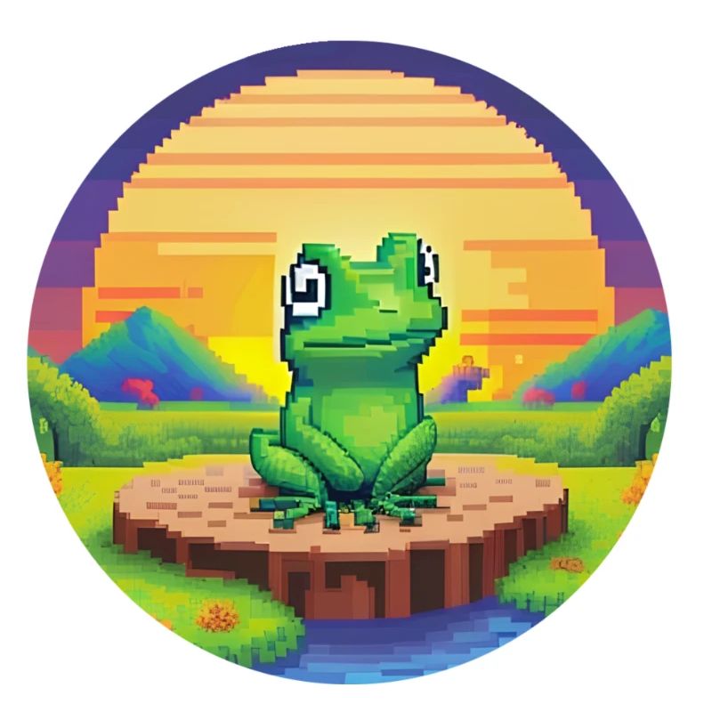 Retro Pixel Frog