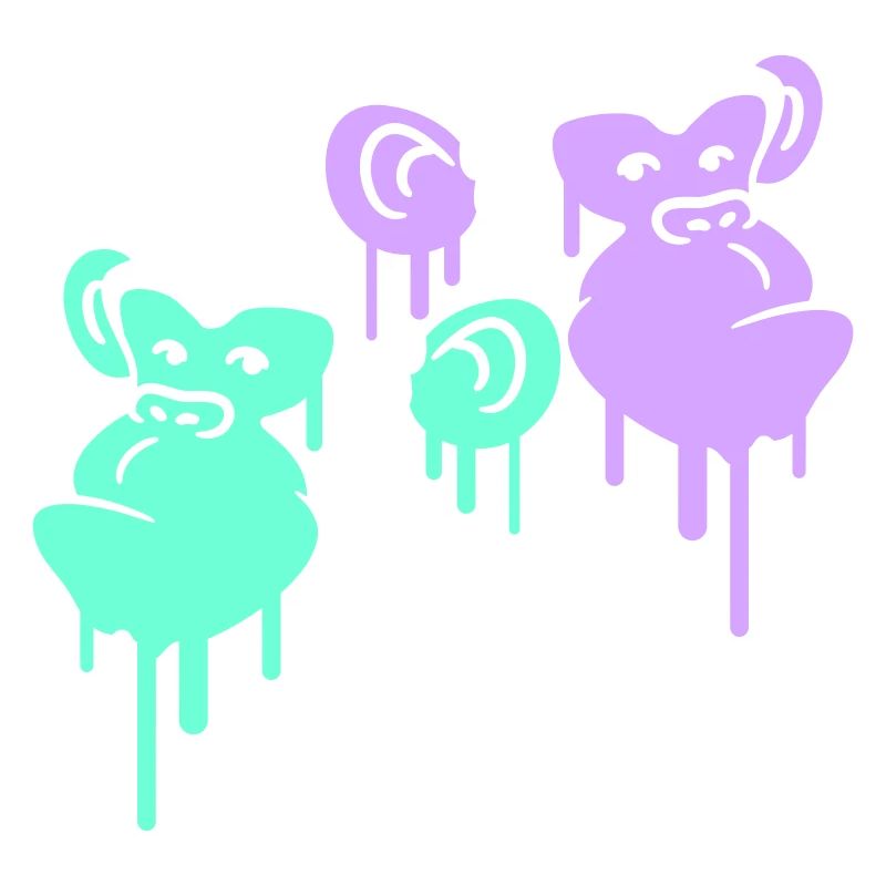 Graffiti Drop Monkey Heads Spray Faces Team
