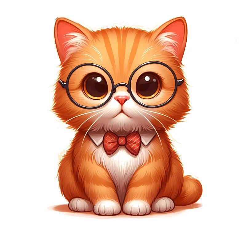 Nerdy Cat süße Katze