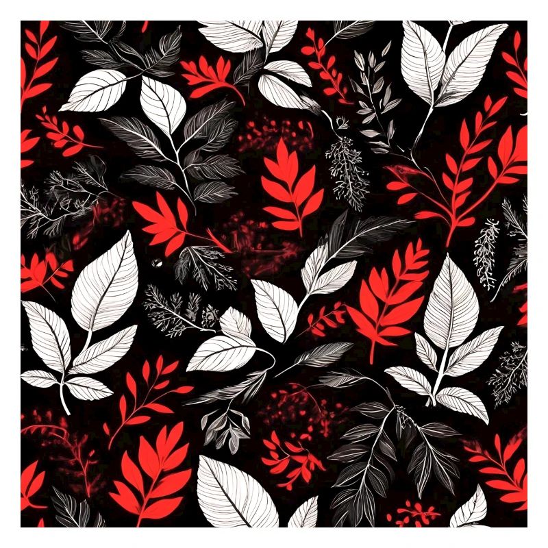 motif de feuillage rouge