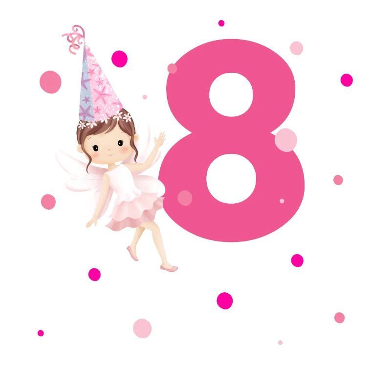 8e anniversaire fée rose