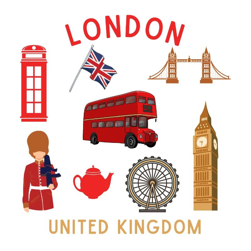 Monuments de Londres sur le thème du voyage