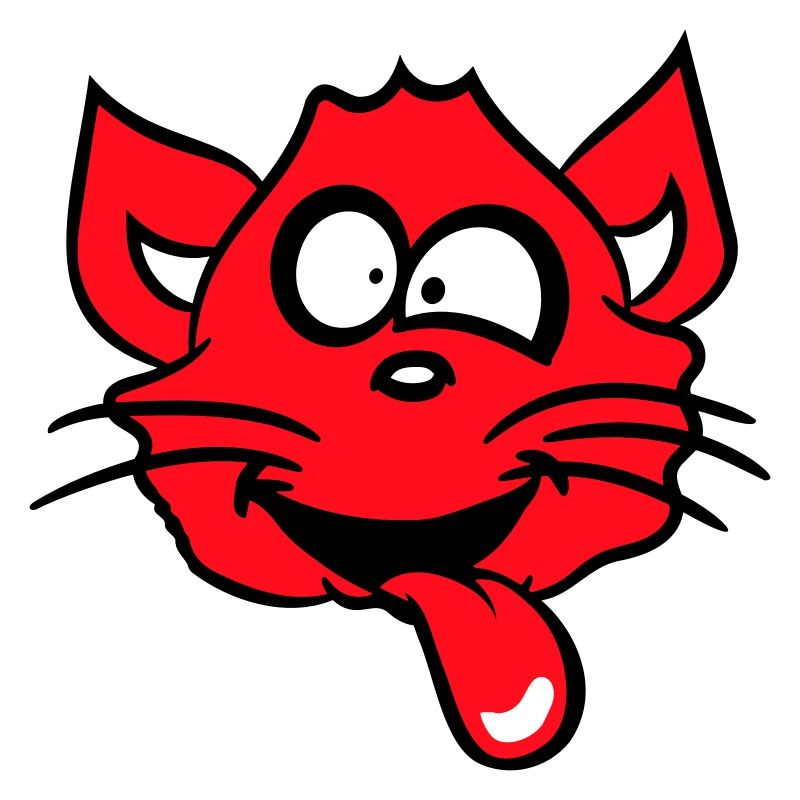 Cat Squints Funny Crazy Tongue Out Grimace