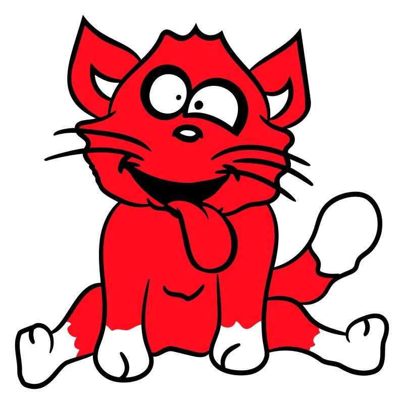 Cat Squints Funny Crazy Tongue Out Grimace
