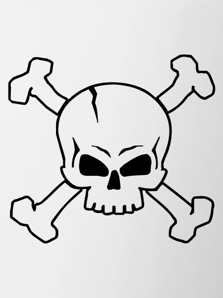 CROSSED SKULL - 2C (W)