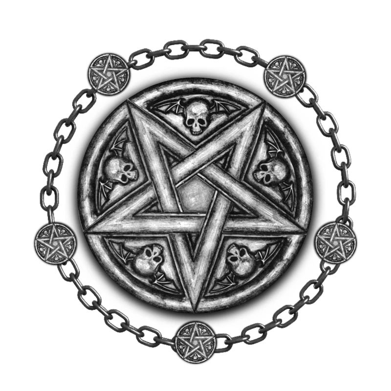 Five Pointed Star Medallion - Skulls & Chains.