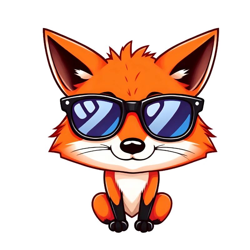 Chill Fox mit Sonnenbrille genießt den Sommertag