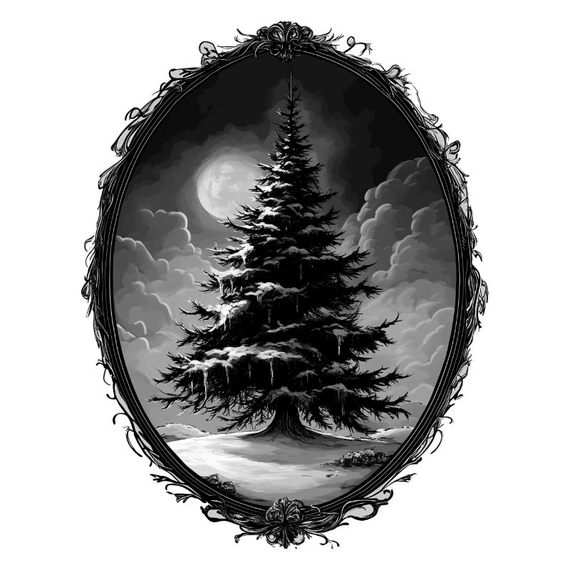 Düsterer Weihnachtsbaum: Wintermärchen imMondlicht