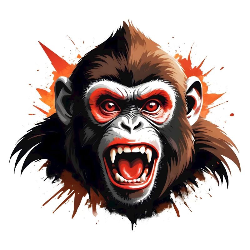 Wilder Affe Schimpanse in lebendiger Illustration