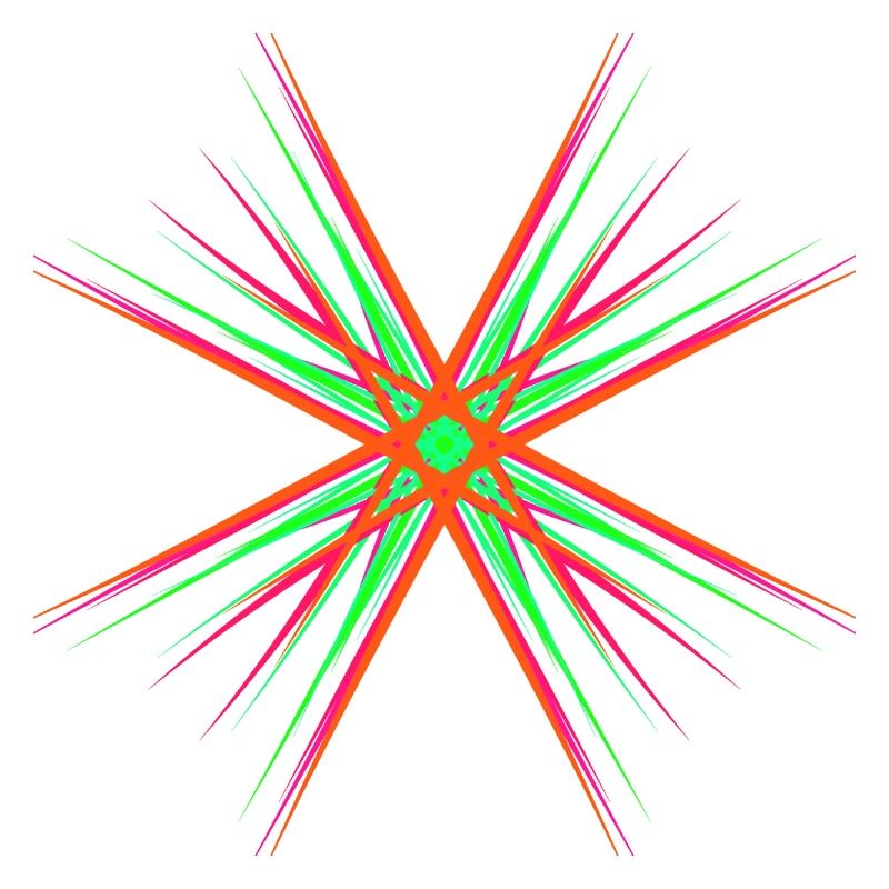 Étoile composée de plusieurs couleurs vives