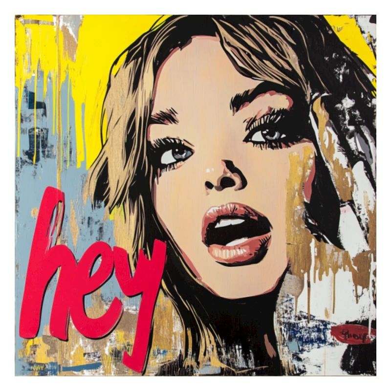 HEY Gruß in rot Popart