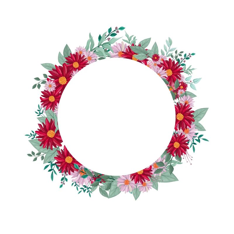 Lettre e couronne florale