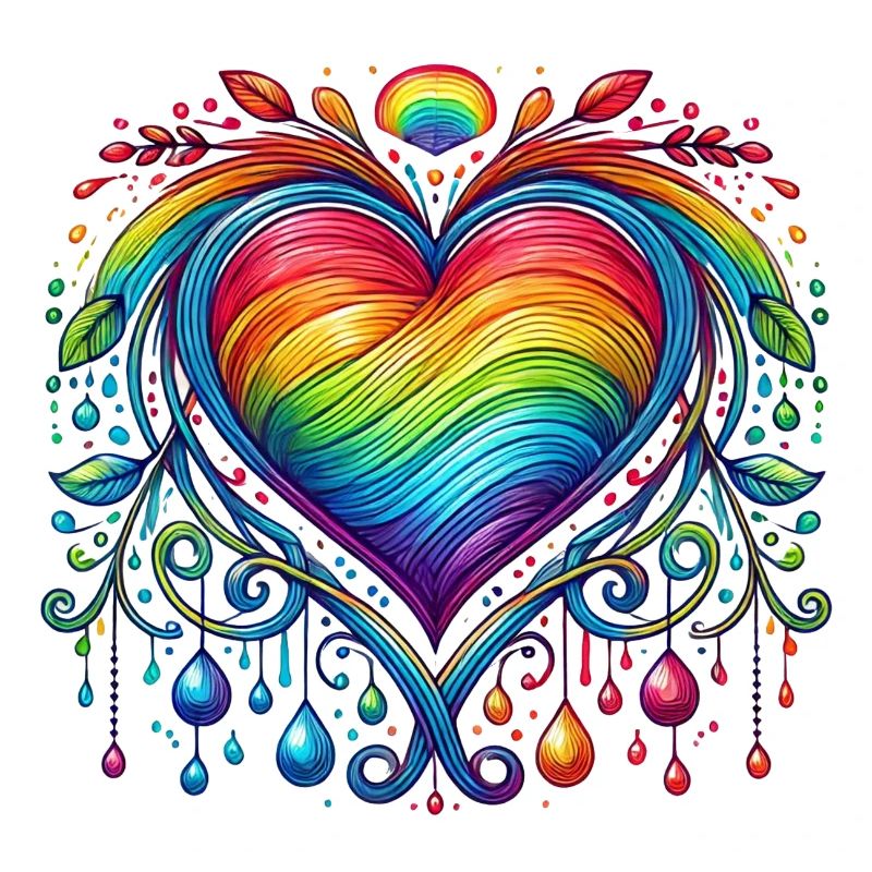 Coeur arc-en-ciel