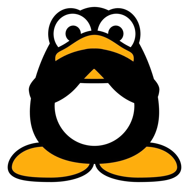 Pingouin Rien parlant Mains silencieuses Couvrant la bouche