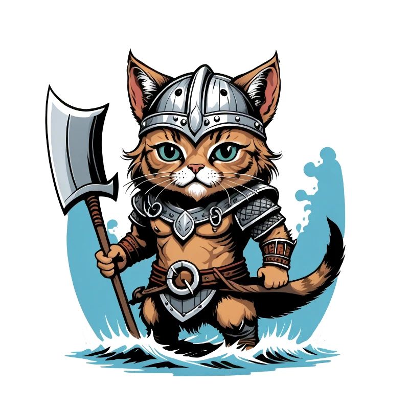 Chat Viking Viking Chat Cadeau Mignon