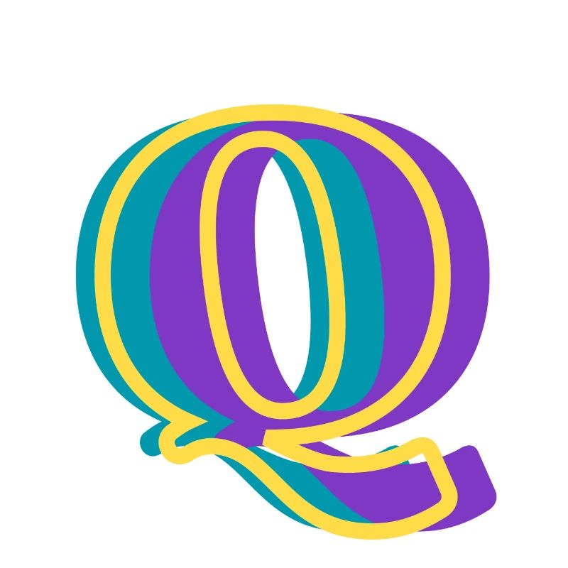 Lettre q multicolore