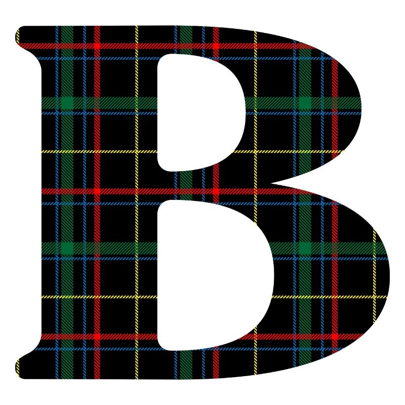 Monogramme b tartan écossais