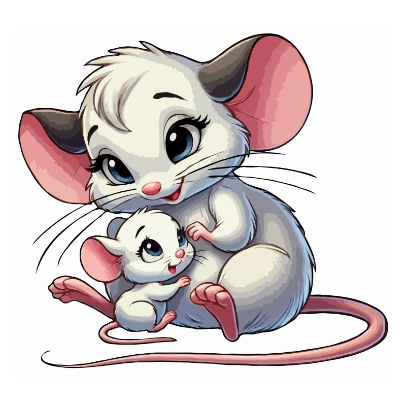 Souris mère avec enfant