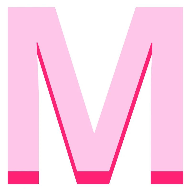 Letter m pink pop and modern