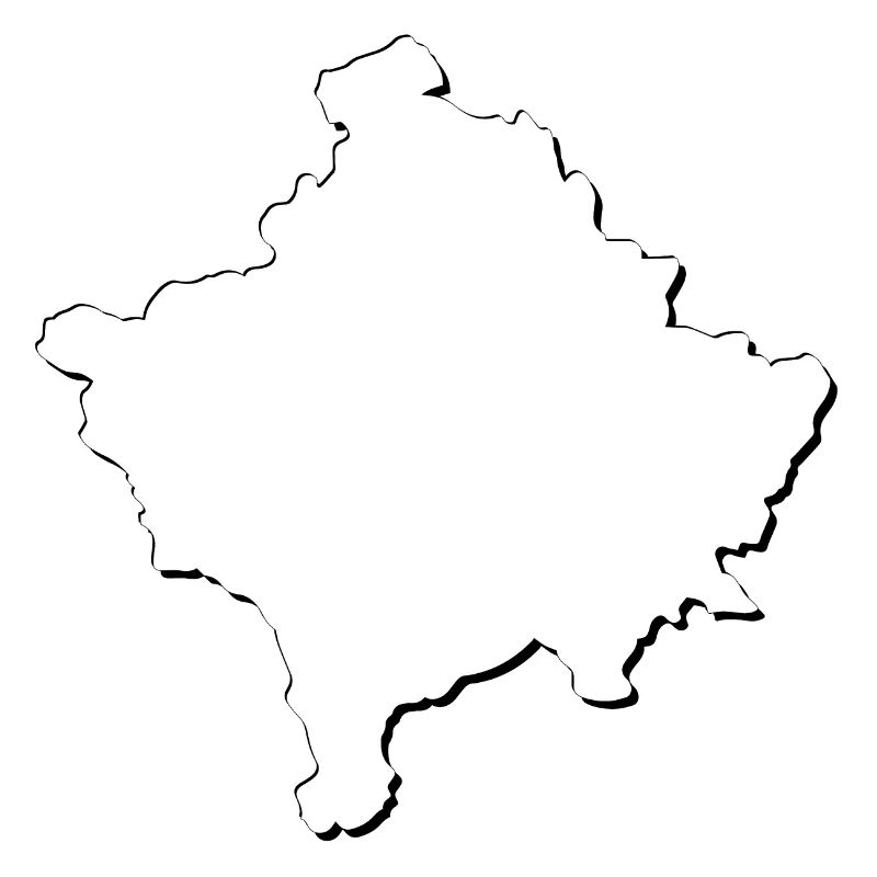 Kosovo map as outline