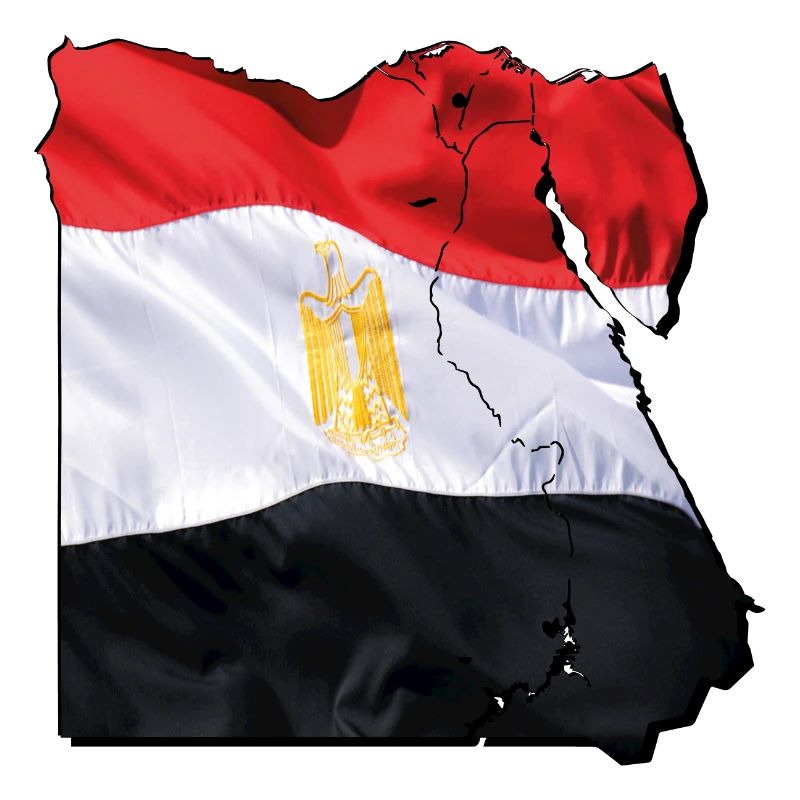 Egypt flag in Egypt map
